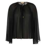 Zwarte Maglia Stijlvolle Shirt Michael Kors , Black , Dames