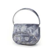 Mini Tas met Marmor Print Diesel , Blue , Dames