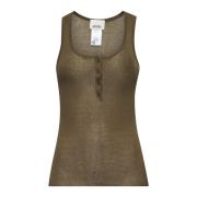 Groene Geribbelde Racerback Tanktop Isabel Marant , Green , Dames