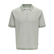 Groene Zip Polo Matteo Only & Sons , Green , Heren