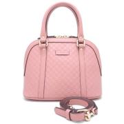 Pre-owned Leather handbags Gucci Vintage , Pink , Dames