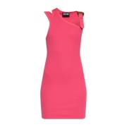 Geribbelde jurk met bandjes Versace Jeans Couture , Pink , Dames