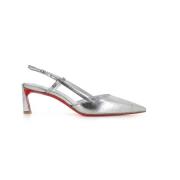 Zilver Metallic Leren Pumps Christian Louboutin , Gray , Dames