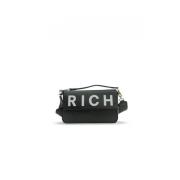 Zwart-witte leren handtas Rwa24138Bo John Richmond , Black , Dames