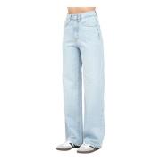 Lichtblauwe Straight Fit Denim Jeans Only , Blue , Dames