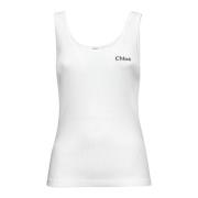 Witte Geribbelde Gebreide Tanktop Chloé , White , Dames