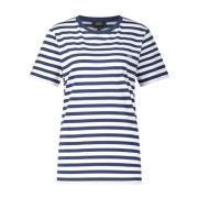 Gestreept katoenen T-shirt met logoborduursel A.p.c. , Blue , Dames