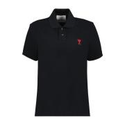 Hart Vriend Polo Shirt Ami Paris , Black , Heren