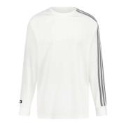 Logo & Strepen Longsleeve Losse Pasvorm Y-3 , White , Heren