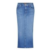 Denim High-Waist Pencil Rok Mother , Blue , Dames