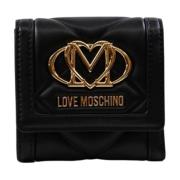 Zwarte synthetische damesportemonnee Moschino , Black , Dames