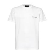 Witte Basic Tee Shirt Dsquared2 , White , Heren