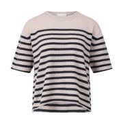 Luxe Kasjmier Gestreept T-shirt Lisa Yang , Brown , Dames