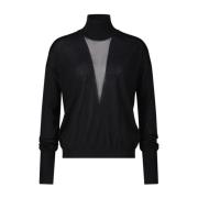 Mesh Inzet Coltrui Met Lange Mouwen Roberto Collina , Black , Dames