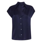 Coastal Blue Gerimpelde Blouse Vince , Blue , Dames