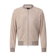 Zachte Leren Blouson Jas Arma , Beige , Heren