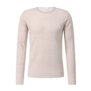 Linnen Pullover Klassieke Ronde Hals Kiefermann , Beige , Heren