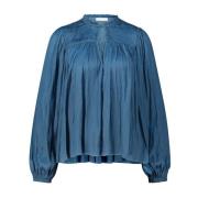 Satin Blouse Freja met elegante details Ulla Johnson , Blue , Dames