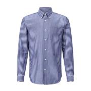 Klassieke Button-Down Overhemd Closed , Blue , Heren