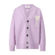 Klassieke V-hals wollen vest Ami Paris , Purple , Dames