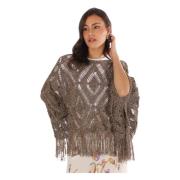 Gouden Lurex Poncho Jassen Twinset , Yellow , Dames