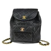 Pre-owned Leather backpacks Chanel Vintage , Black , Dames