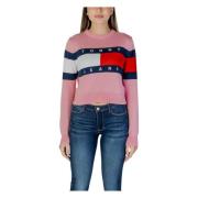 Lente/Zomer Dames Sweatshirt 100% Gerecycled Katoen Tommy Jeans , Pink...