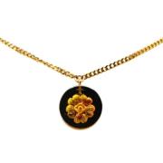 Pre-owned Metal necklaces Chanel Vintage , Yellow , Dames