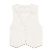 Witte Open Front Sweater Alysi , White , Dames