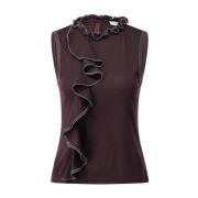 Elegante wollen top met rucheszoom Ulla Johnson , Purple , Dames