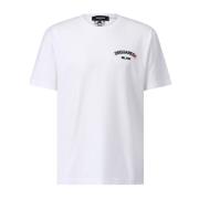 Logo Print Katoenen T-Shirt Dsquared2 , White , Heren