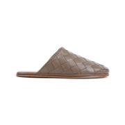 Luxe Bruine Leren Pantoffels Bottega Veneta , Brown , Heren