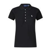 Klassieke Katoenen Poloshirt Polo Ralph Lauren , Black , Dames