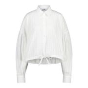 Semi-Transparante Blouse met Unieke Textuur Msgm , White , Dames