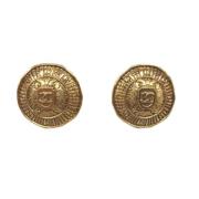 Pre-owned Metal earrings Chanel Vintage , Yellow , Dames