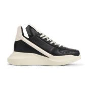 Zwarte Leren Sneakers Stijlvol Comfort Rick Owens , Black , Heren