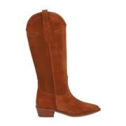 Kameel Suède Cowgirl Laars met 3cm Rubberen Zool Alpe , Brown , Dames