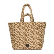 Tas met dierenprint en zachte fleece Codello , Beige , Dames