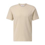 Logo T-shirt met geribbelde ronde hals Ami Paris , Beige , Heren