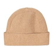 Kasjmier Beanie met Omgeslagen Rand Zanieri , Beige , Heren