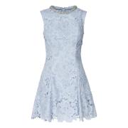 Blauwe Jurk met Strass Halslijn Self Portrait , Blue , Dames