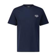 T-shirt met logo borduursel A.p.c. , Blue , Heren