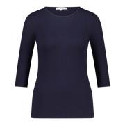 Geribbeld Katoenen Shirt Vince , Blue , Dames