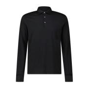 Katoenen Polo met Lange Mouwen Fedeli , Black , Heren