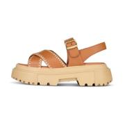 Leren sandalen met verstelbare band Hogan , Brown , Dames