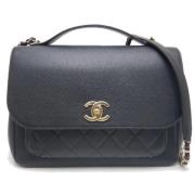 Pre-owned Leather chanel-bags Chanel Vintage , Black , Dames