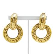 Pre-owned Metal earrings Chanel Vintage , Yellow , Dames