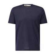 Zijden Blend T-shirt Maurizio Baldassari , Blue , Heren