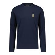 Logo Longsleeve Shirt Klassieke Pasvorm Belstaff , Blue , Heren