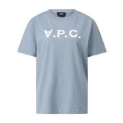 Logo T-shirt, Comfortabel en Stijlvol A.p.c. , Blue , Dames